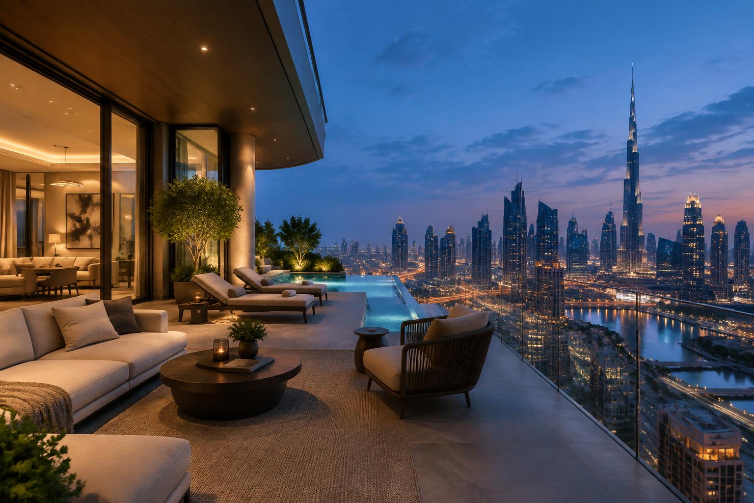 Penthouse de prestige avec terrasse et vue sur Dubaï